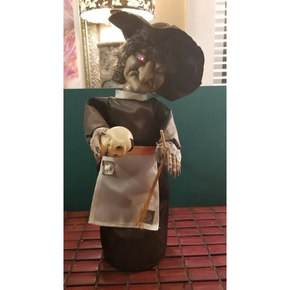 Vintage 1989 Sancho Witch Figure, Animatronic Halloween Decor (Original Box)